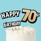 Big Dot of Happiness 70th Birthday Cake Topper Set, Black and Gold Happy 70th Birthday Party Decorations for Adult Milestone Celebrations